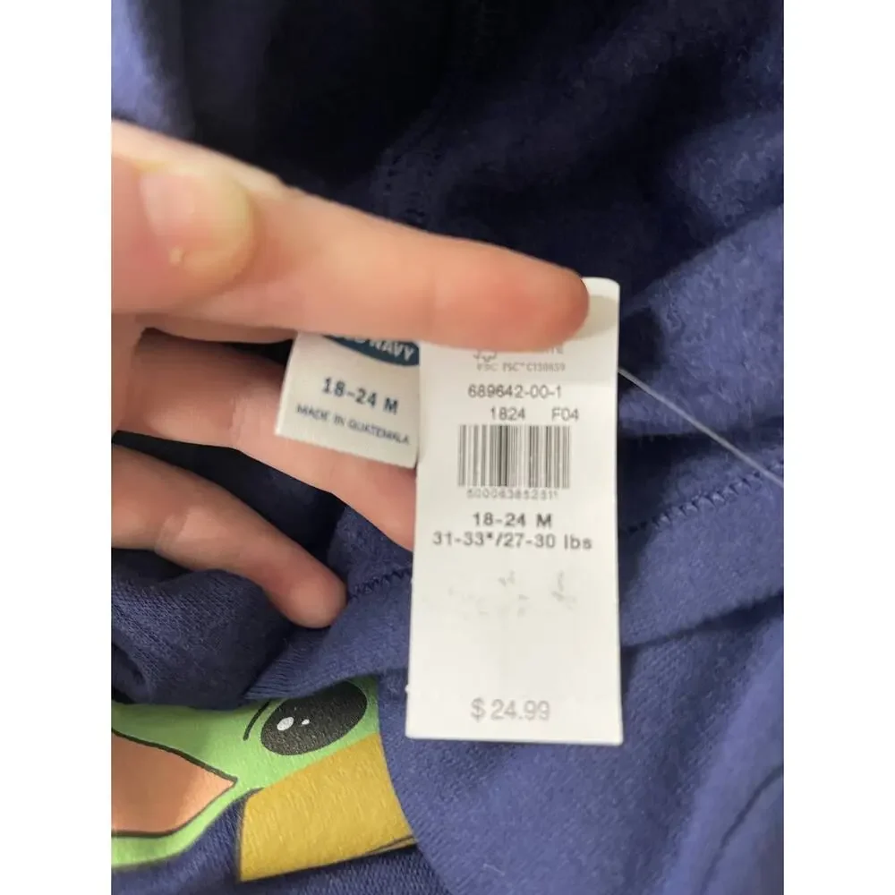 Old Navy Unisex The Child Hooded Sweatshirt Blue Fleece Size 18 - 24 Months NEW